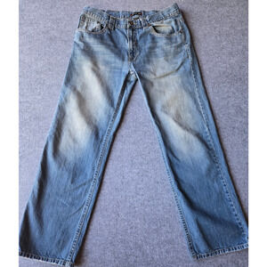 Irreverent Jeans Men's Light Wash Straight Leg Embroidered Pockets 35x31